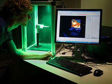Image of a student in a lab