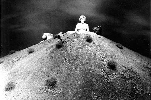 Image of a still of Happy Days by Samuel Beckett at the New Vic, Bristol, 1979 Derek Balmer Copyright, University of Bristol Theatre Collection