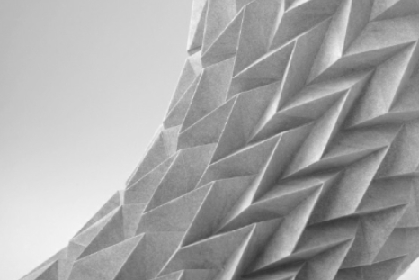 This image is an example of a shape-changing foldable material - a Miura-Ori tessellating pattern.