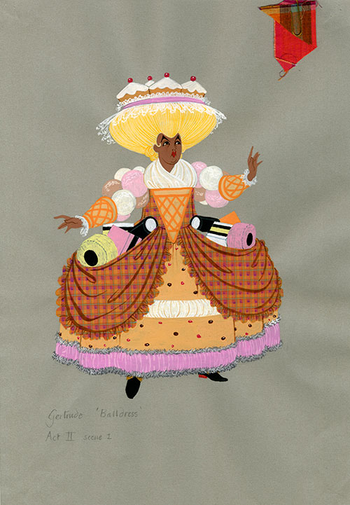 Image of a John Elvery costume design for Cinderella, 1996
