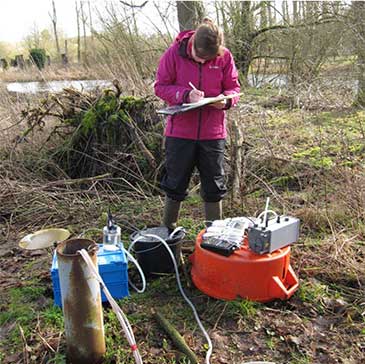 Image showing monitoring of methane in groundwater - courtesy of BGS