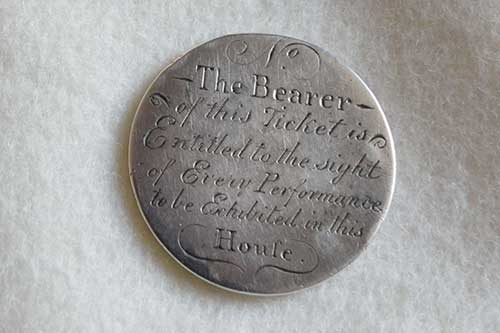 Image of the 'gold' ticket donated to the Theatre Collection