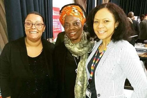 Bristol Afro-Caribbean Expo with Rebecca Scott (Procurement Manager), Asher Craig (Deputy Mayor) and Michelle Alexis (Student Administration Manager)