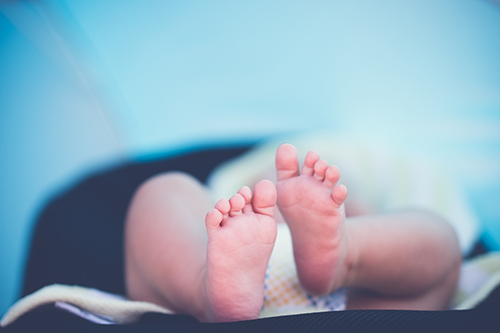 Newborn baby feet