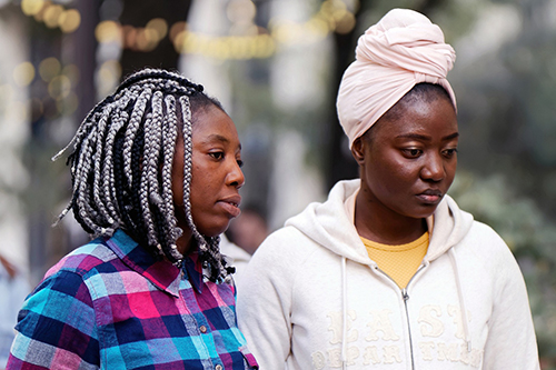 Two woman stood outside