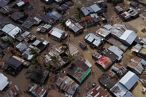 A flooded village