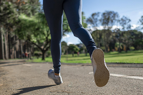 A woman running