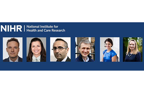 The awardees from left to right: Professor Samuel Cortese, University of Southampton; Professor Daniela Ferreira, University of Oxford; Professor Shonit Punwani, University College London; Professor Matthew Ridd, University of Bristol; Professor Reecha Sofat, University of Liverpool; Professor Angela Wood, University of Cambridge