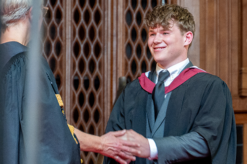 Archie Wills-Johnson at his degree ceremony