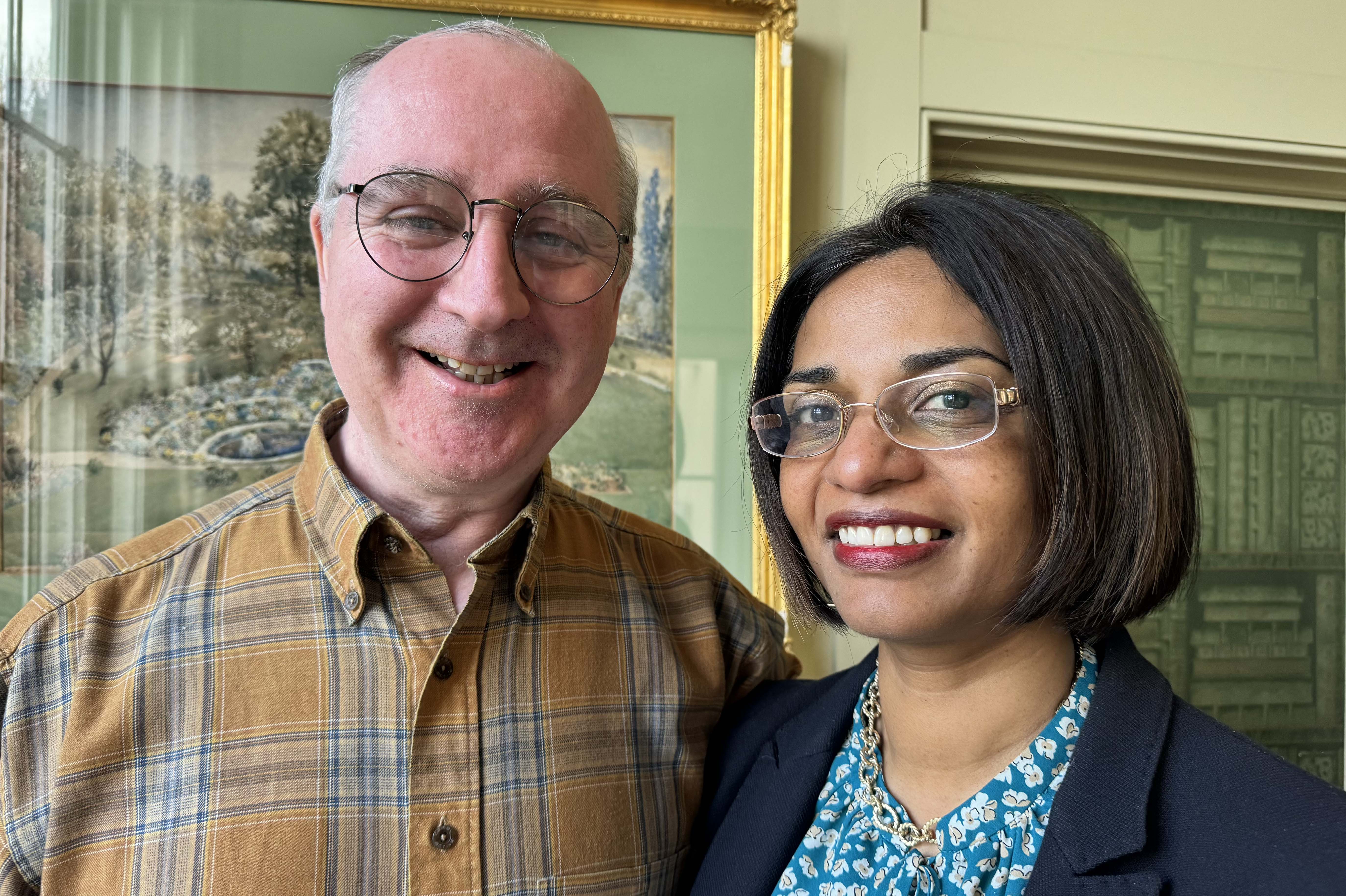 Professor Kathreena Kurian with her late husband, Gerard