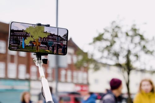 A mobile phone which has the Future Spaces Toolkit technology