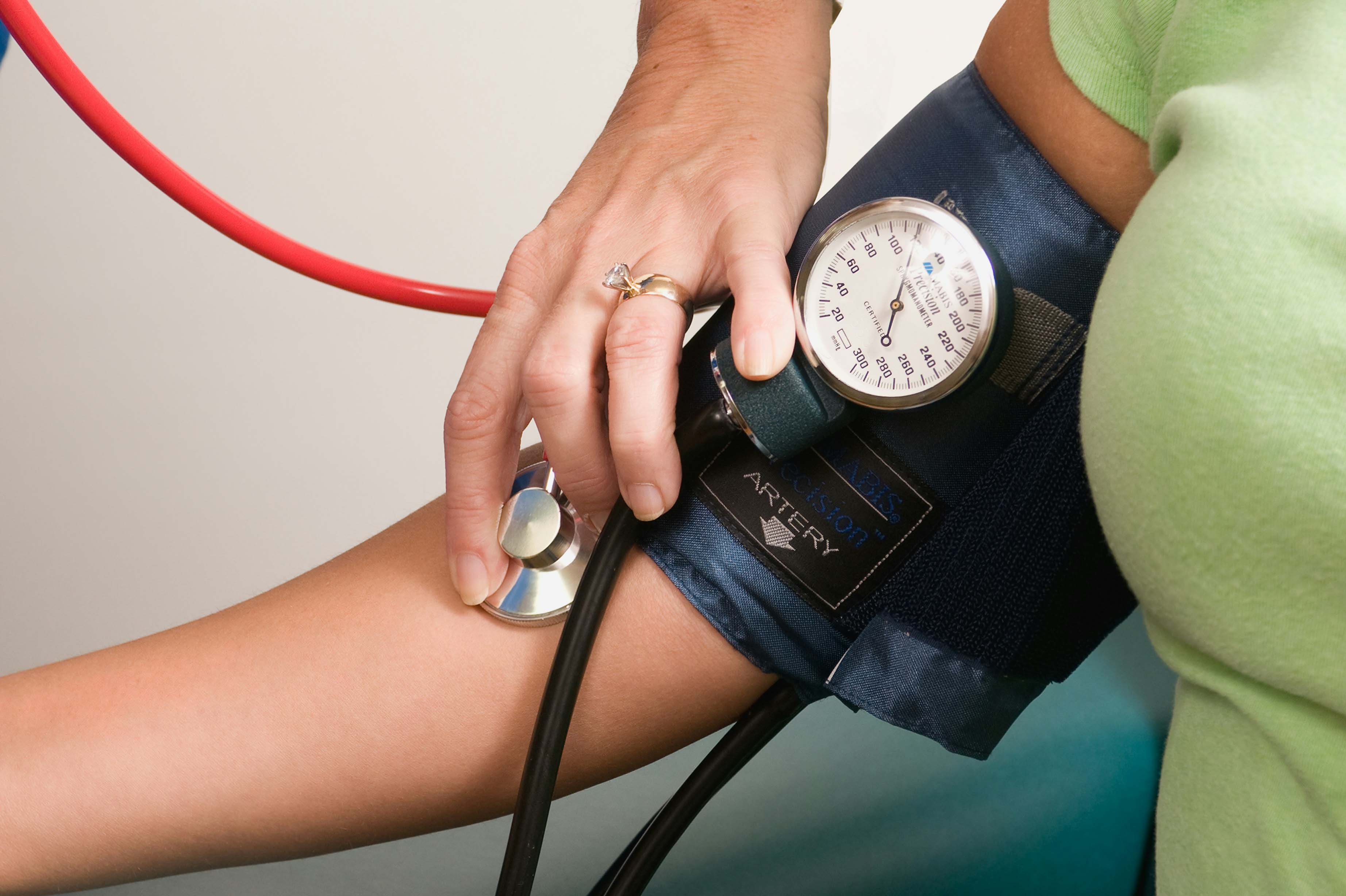 A person having a blood pressure check