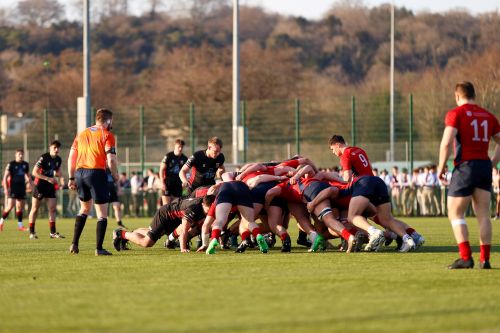 Rugby match action from Derby Day 2025