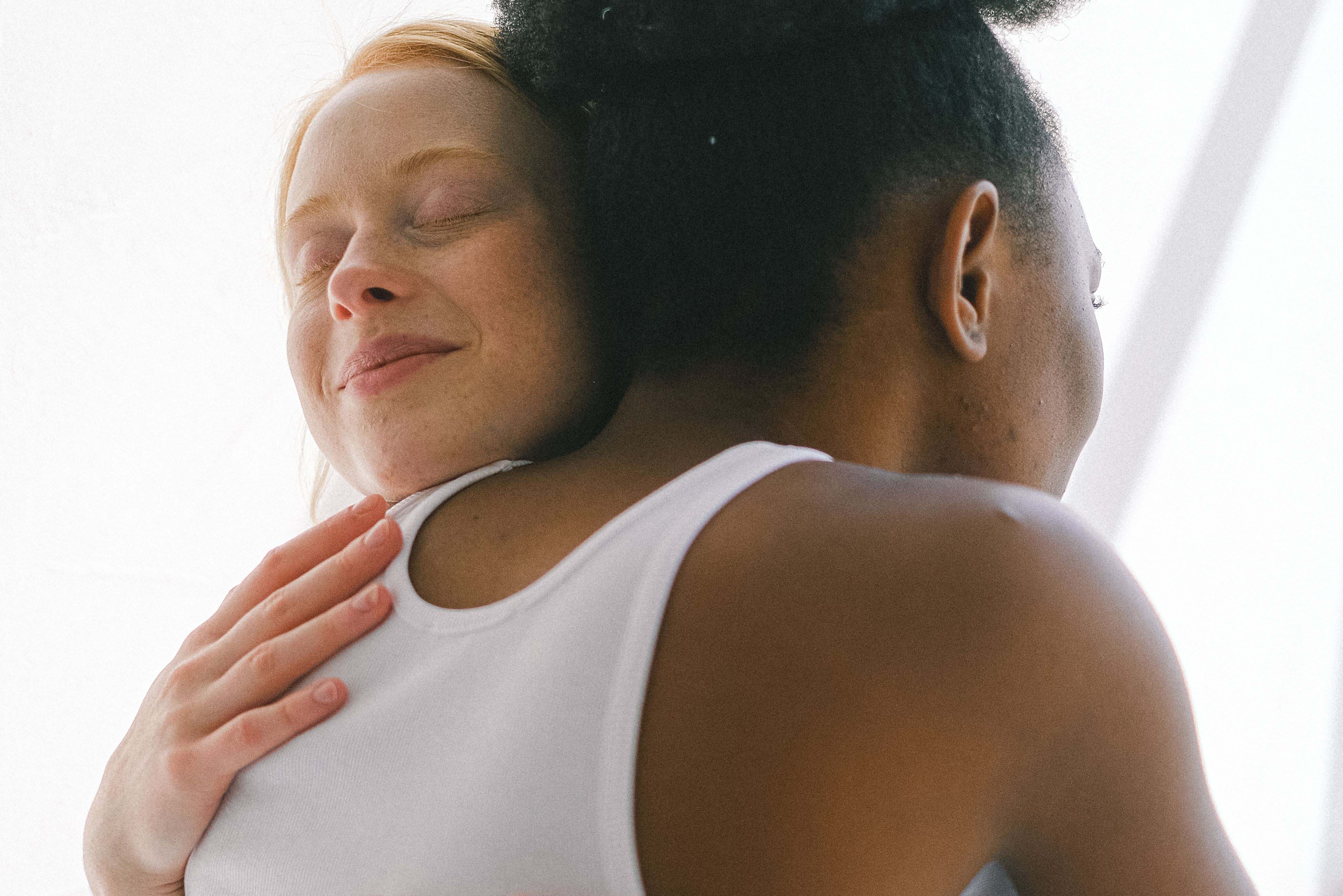 Two people hugging
