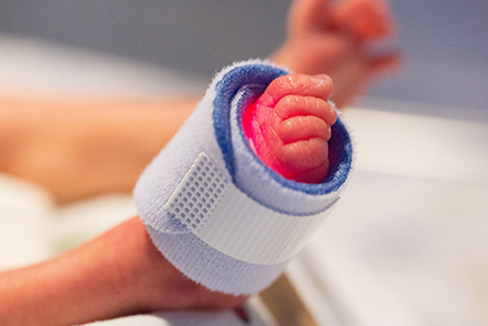 A premature baby's foot