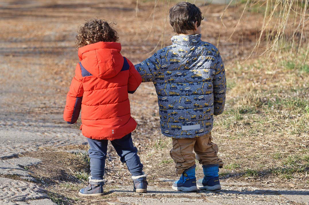 A stock image of two young children