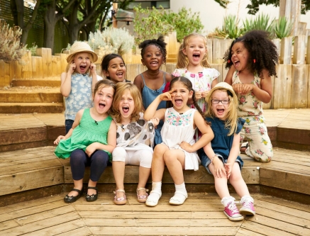A group of five-year-old girls