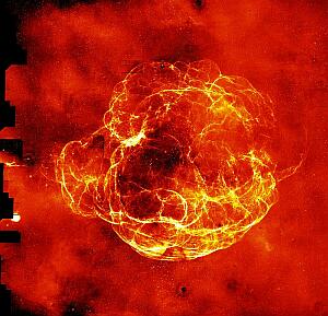 Supernova remnant S147 in H-alpha. Created by Nick Wright of Keele University using data from the IPHAS project