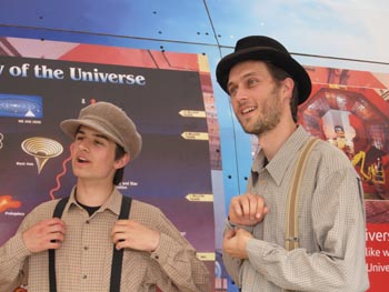 Gabriel Penn, Nuffield Bursary student, and Dr Paolo Baesso, Post doctoral researcher in the Particle Physics group, get ready to recreate Hess's experiment.