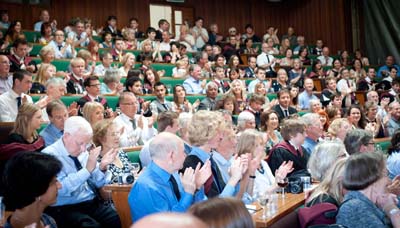 Graduands and their proud families and friends at the School of Physics prizegiving