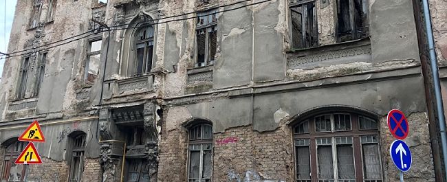 A desolate building