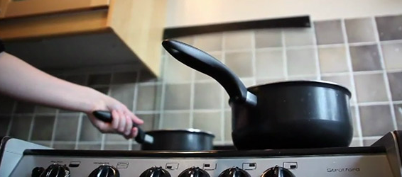 Pans on a hob