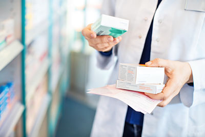 Pharmacist holding a prescription