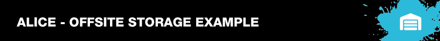 Banner of example scenario for Alice who wants Offsite Storage for departmental records