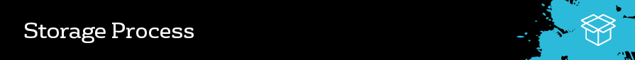 Header showing you are on the Storage Process page in black with a colour splash logo to the right hand side