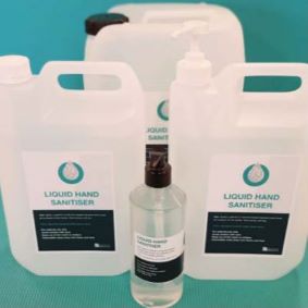 An image showing a selection of different sized plastic containers for use with hand Sanitiser
