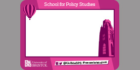 Image showing the artwork for an A1 sized selfie featuring the Wills Memorial Building within the internal aperture in the left bottom corner as a cut out part of the frame 