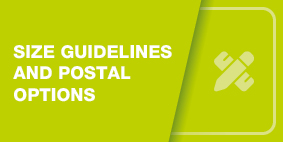 Button for Size Guidelines and Postal Options