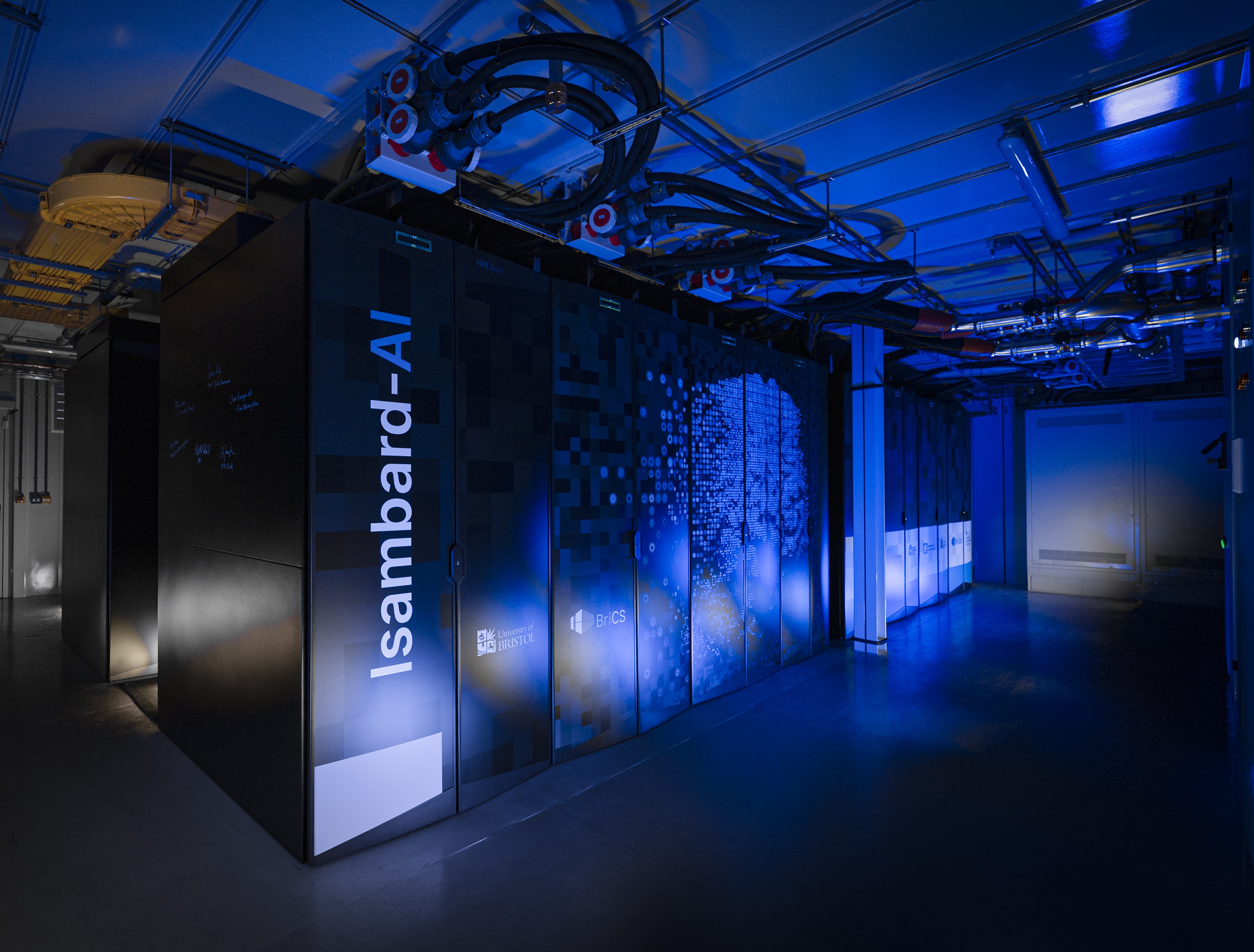 A photo of the Isambard-AI supercomputer