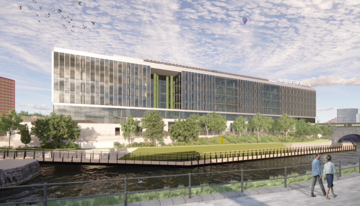 Conceptual images of new campus with grasslands in front