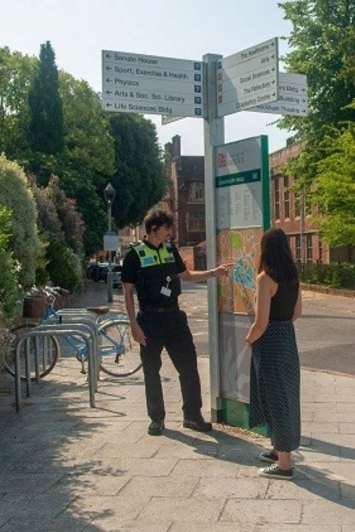 Security Officer giving directions
