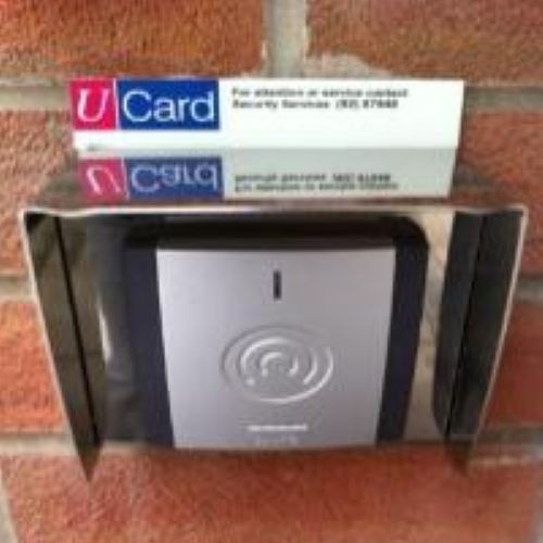 card reader with reference number above it