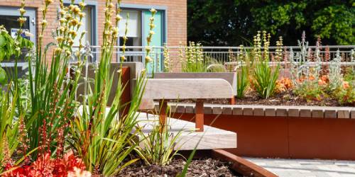 Outside seating area for Durdham Hall.