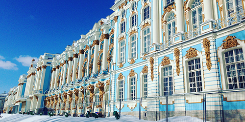 A row of ornate, decorative buildings.