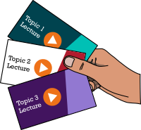Recording owner represented as a hand holding video recordings
