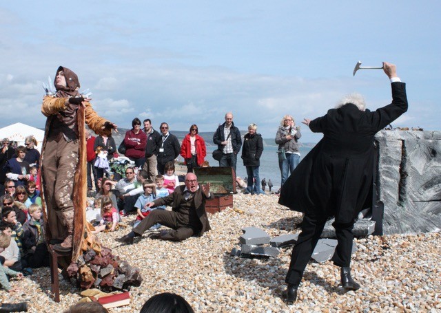 Performance on beach