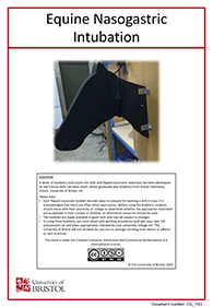 Equine Nasogastric Intubation Booklet cover