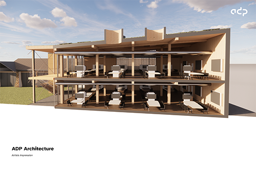 architect 3D perspective impression of new building