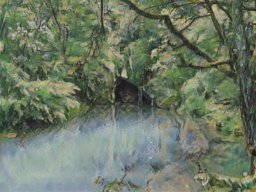 Painting and curating with AI - Cezanne Fountain